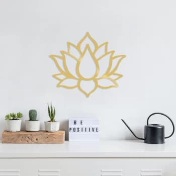 Lotus Flower 1 - Gold Gold Decorative Metal Wall Accessory