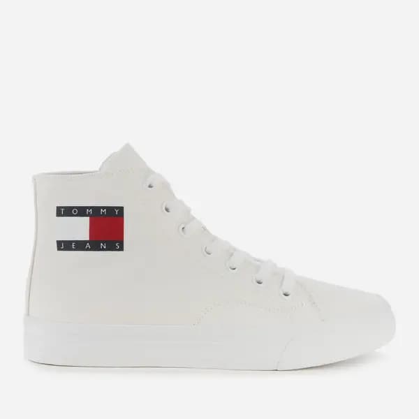Tommy Jeans White Mid Cut Lace Up Boot