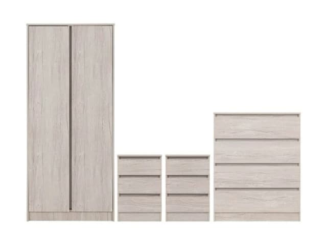 Seconique Malvern Urban Snow 4 Piece Bedroom Furniture Package