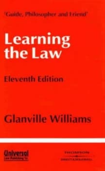 Learning the Law by Glanville L Williams Book