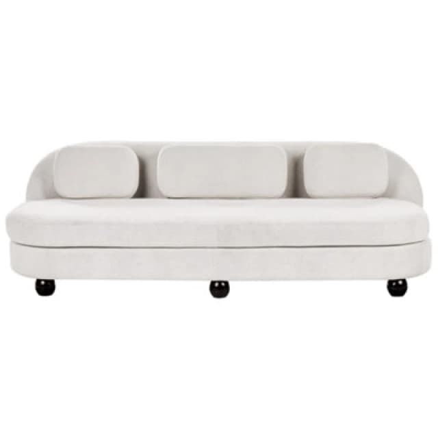 Beliani Sofa 3 Seater Fansen Fabric Off-White With Cushion