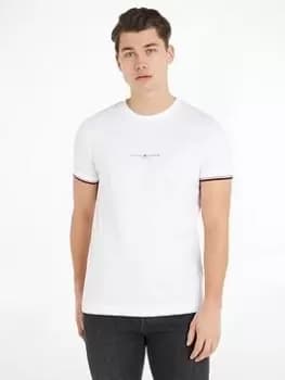 Tommy Hilfiger Tommy Logo Tipped T-Shirt - White Size L, Men