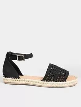Long Tall Sally Espadrille Sandal Black, Size 8, Women