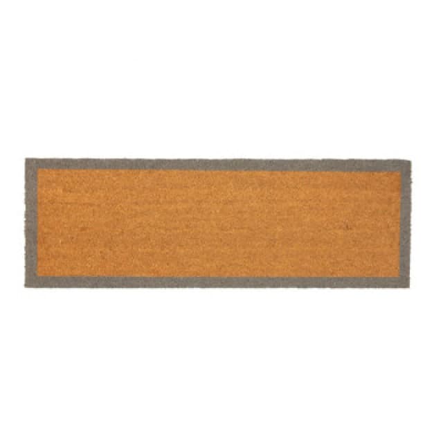 Nicola Spring Coir Double Door Mat 120 x 40cm Grey Border Brown unisex