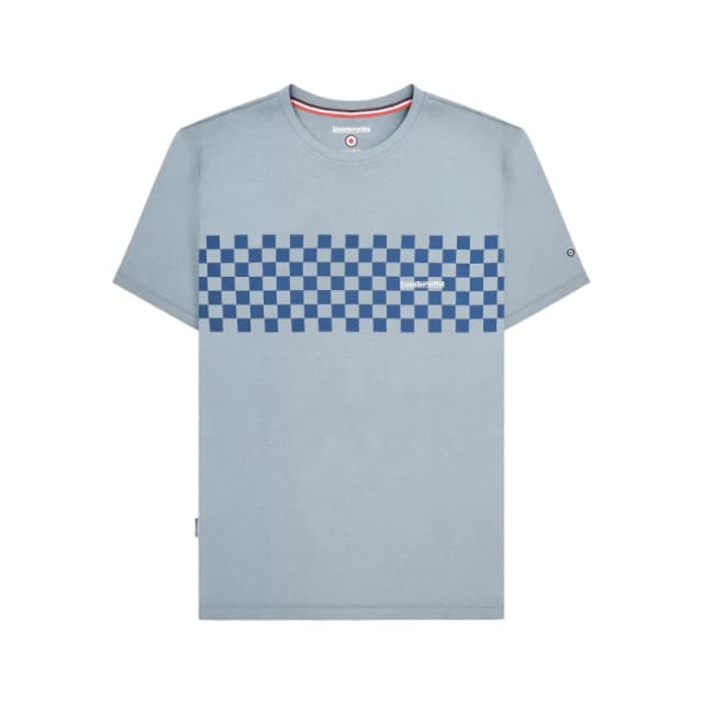 Lambretta Lambretta Men AW24 Two Tone Panelled T-Shirt in Dark Blue Size: Small Dark Blue S Male 5063703650557