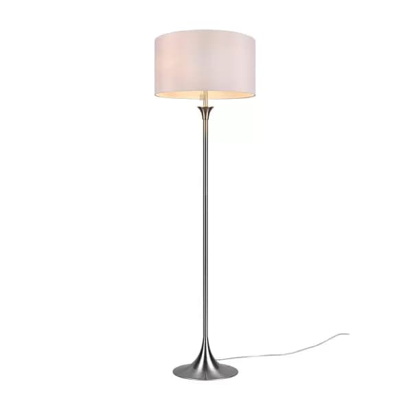 Sabia Modern 3 Light Floor Lamp with Shade Nickel Matt