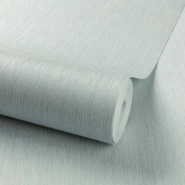 Grandeco Concerto Grasscloth Textured Wallpaper Aqua