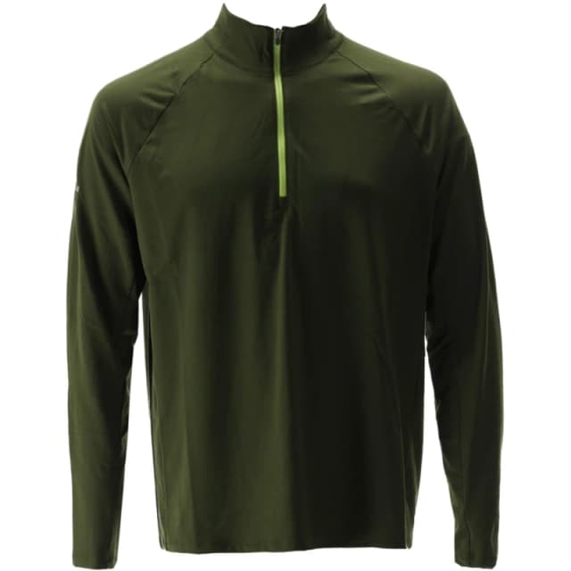 Nathan Mens Tempo 4 Zipped Long-Sleeve Performance Top Forest Green male Medium