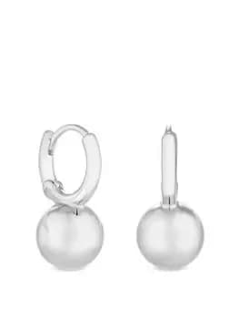Mood Silver Polished Ball Huggie Hoop Earrings