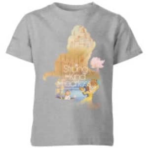 Disney Princess Filled Silhouette Belle Kids T-Shirt - Grey - 11-12 Years
