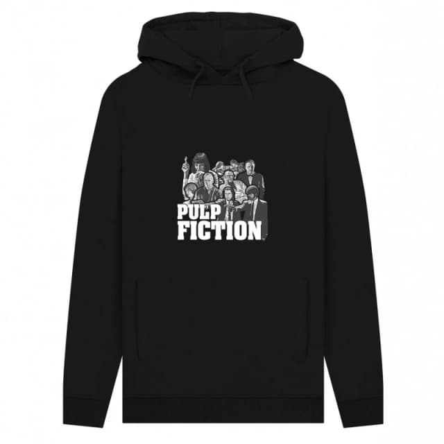 Pulp Fiction Mens Cast Hoodie in Black Size: Small Black Male S