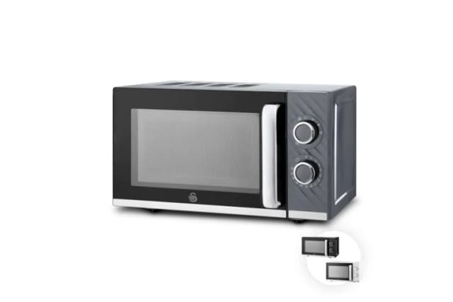 Swan Windsor 20L 800W Microwave Manual Textured Grey Grey Unisex