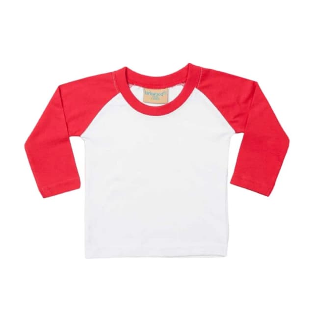 Larkwood Long-Sleeved Baseball T-Shirt in White Size: 3-4 Years White Unisex 3-4 Years