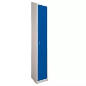 1 Door Locker, 300X300, Grey Carcass/Blue Doors, Sloping Top, Camlock