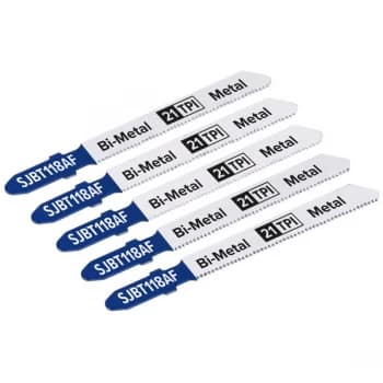 Sealey SJBT118AF Jigsaw Blade Metal 75mm 21tpi - Pack of 5