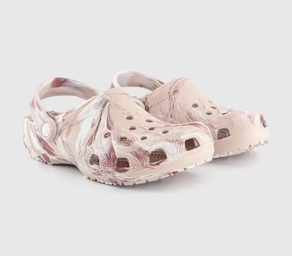 Crocs Womens Classic Clogs Marbled Quartz Multi Pink, 8