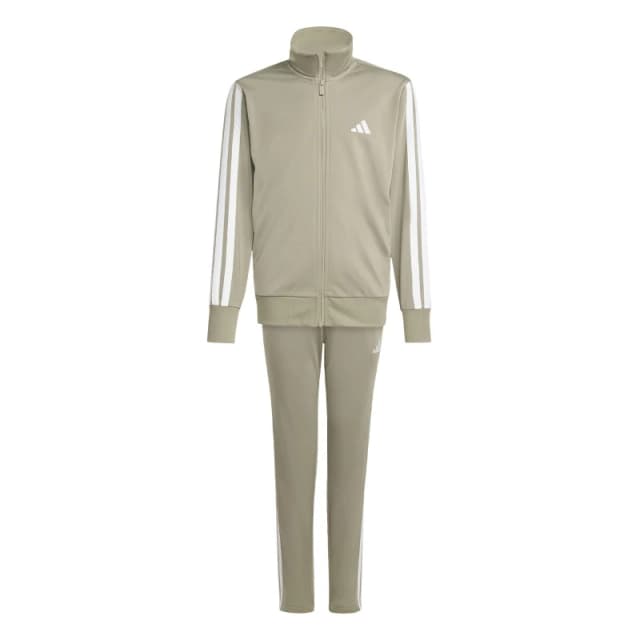 adidas Essentials 3-Stripes Zip Tracksuit Pebble/White female 13 Years