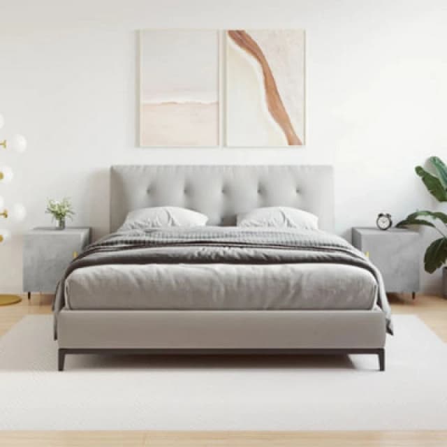 Vidaxl Bedside Cabinets 2 Pcs Concrete Grey 40X40X50 Cm Engineered Wood