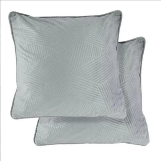 New Edge Blinds Deco Collection Soft Velvet Geometric Cushion Cover in Silver Size: 43cm x 43cm Silver Unisex 43cm x 43 cm