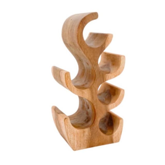 6 Bottle Hand Carved Wine Rack - L15 x W25 x H45cm MinsterStylishLivingLtd2693