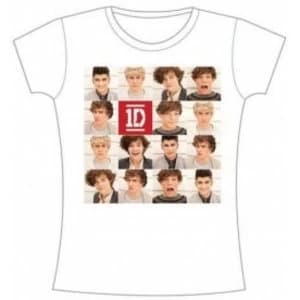 One Direction Polaroid Band Skinny White TS: Medium