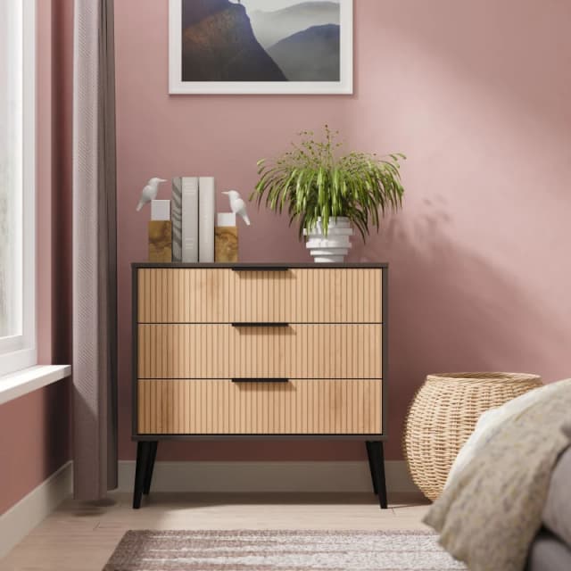 Ready Assembled 2 U Fuji 3 Drawer Chest (Ready Assembled) in Grey Grey Unisex