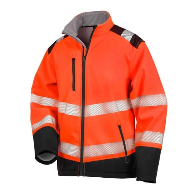 SAFE-GUARD by Result Mens Ripstop Safety Soft Shell Jacket in Burnt Orange Size: Small Burnt Orange Male S