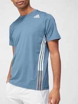 adidas Freelift 3 Stripes T-Shirt - Blue, Size L, Men