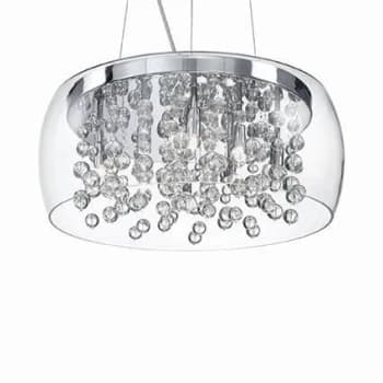 Audi 8 Light Large Blown Glass Bubbles Ceiling Pendant Chrome, G9