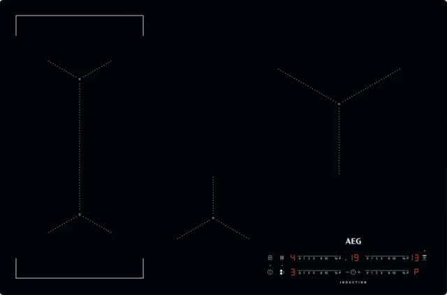 AEG IKX84443CB 78cm Series 6000 Frameless 4 Zone Hob2Hood Induction Hob - BLACK IKX84443CB