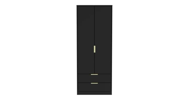 Madrid 2 Door 2 Drawer Wardrobe In Black Ash (Ready Assembled)