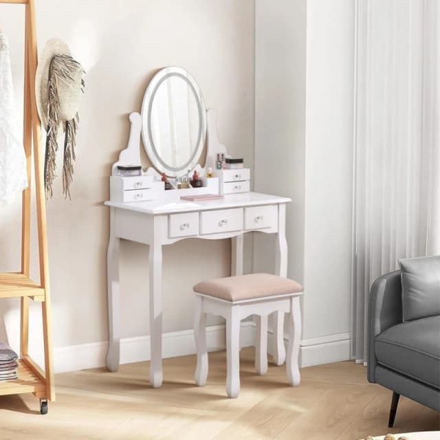 Kabinet UK Makeup Vanity Desk Set with LED Lighting White unisex One size