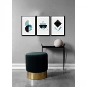 3PSCTCIZ-002 Multicolor Decorative Framed MDF Painting (3 Pieces)