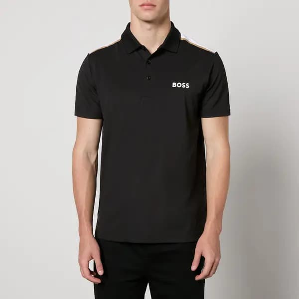 BOSS Green Paddytech Woven Polo Shirt - L Black Tops male 50506150-001 L