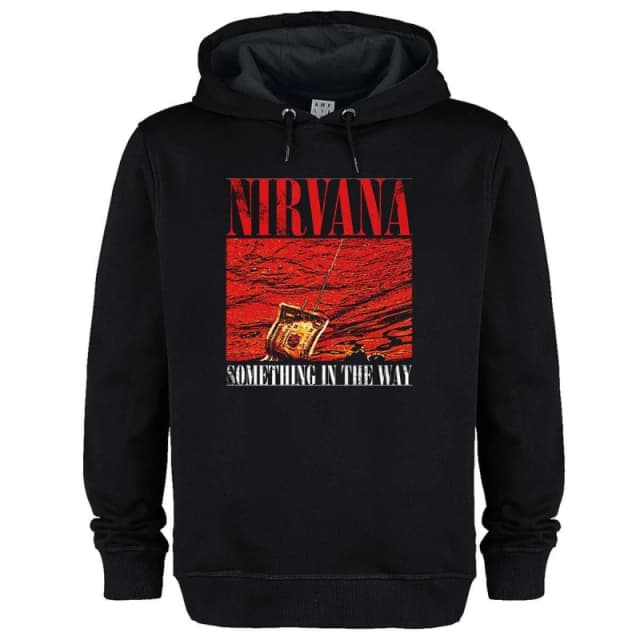 Amplified Amplified Men Something In The Way Nirvana Hoodie in Black Size: X-Small Black XS Male 5063652170151