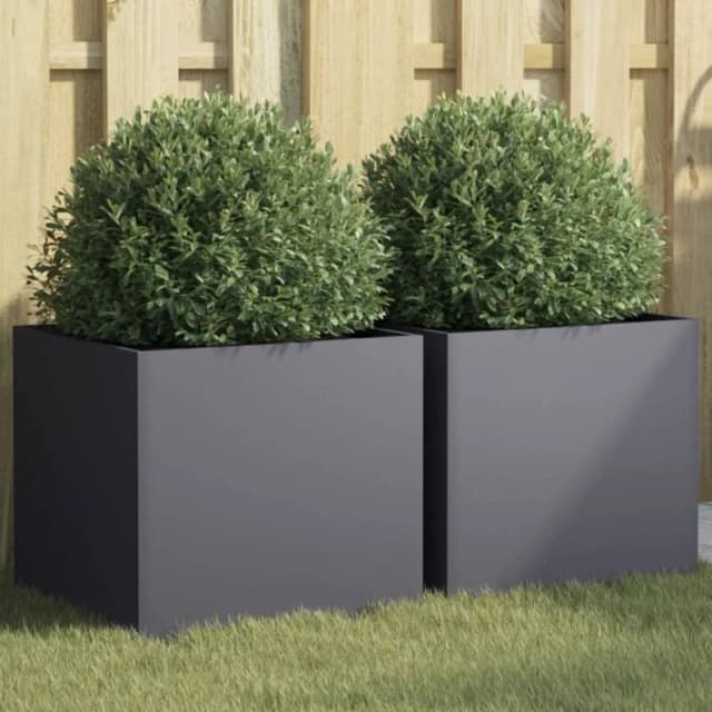 VIDAXL Planters 2 pcs Anthracite 42x40x39cm Steel Vidaxl 8721012364103