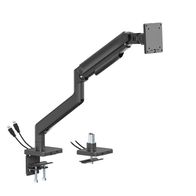 electriQ Single Premium Monitor Arm with USB A/C Ports For Up to x1 49