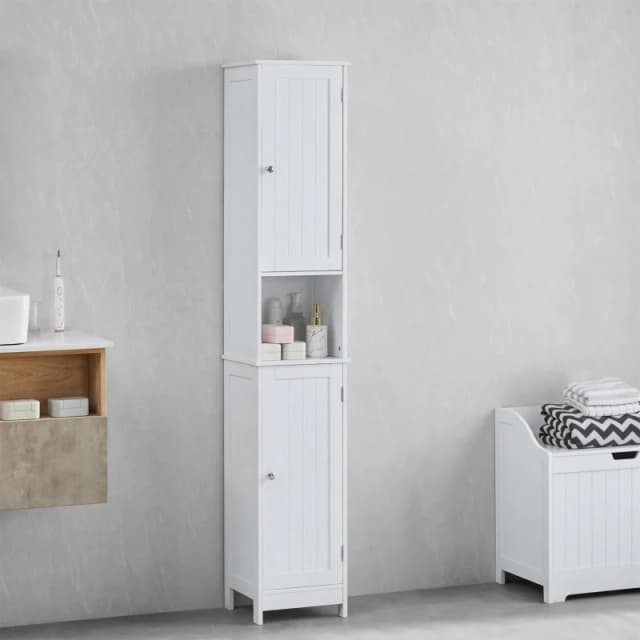 Lassic Bath Vida Priano 2 Door Tall Cabinet White unisex 2 Door