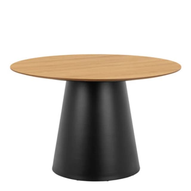 Furniture To Go Soli Round Dining Table In Oak/black 120X75Cm