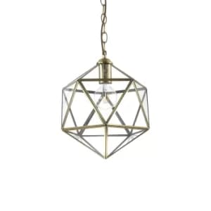 Deca 1 Light Ceiling Pendant Burnished Finish, E27