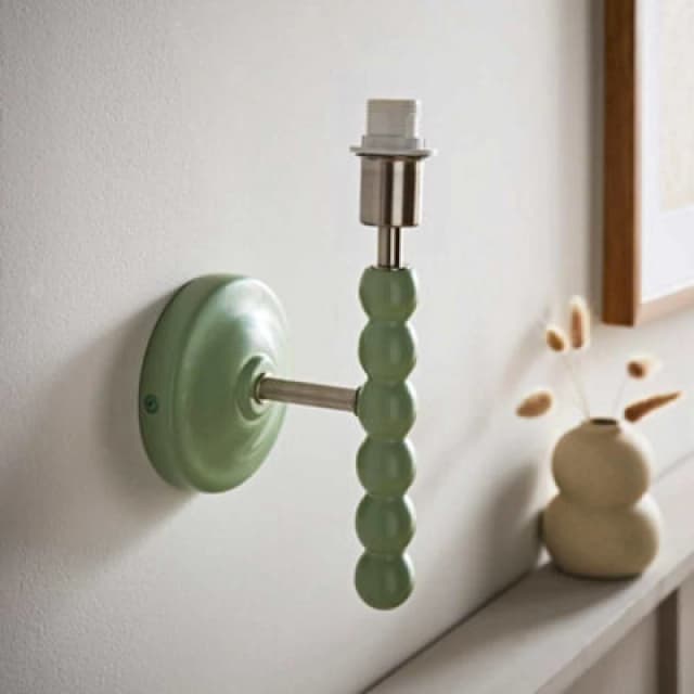 ValueLights ValueLights Bobbins Pastel Bobble Style Wall Light Base in Pale Green Pale Green One Size Unisex 5016529273707