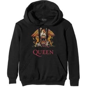 Queen - Classic Crest Unisex Small Pullover Hoodie - Black