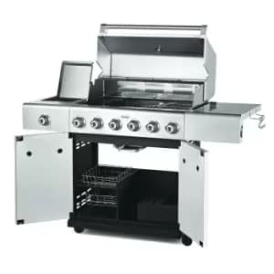 Outback Jupiter 6-Burner Hybrid Gas & Charcoal Barbecue - Stainless Steel