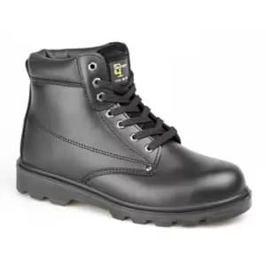 Grafters Mens Padded Leather Safety Boots (13 UK) (Black)