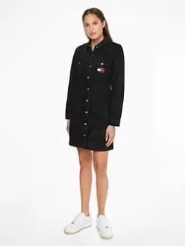 Tommy Jeans Slim Fit Denim Dress - Black, Size S, Women
