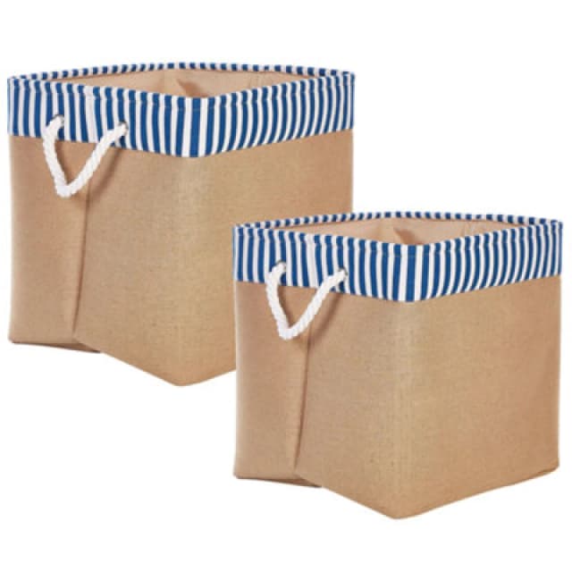 Beliani Set Of 2 Baskets Tugul Cotton Beige