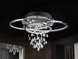 Bruma 5 Light Crystal Flush Ceiling Light Chrome, GU10