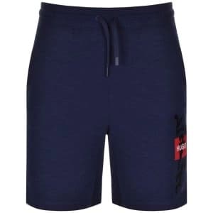 Hugo Boss Diz 212 Red Patch Logo Jersey Shorts Navy Size XL Men