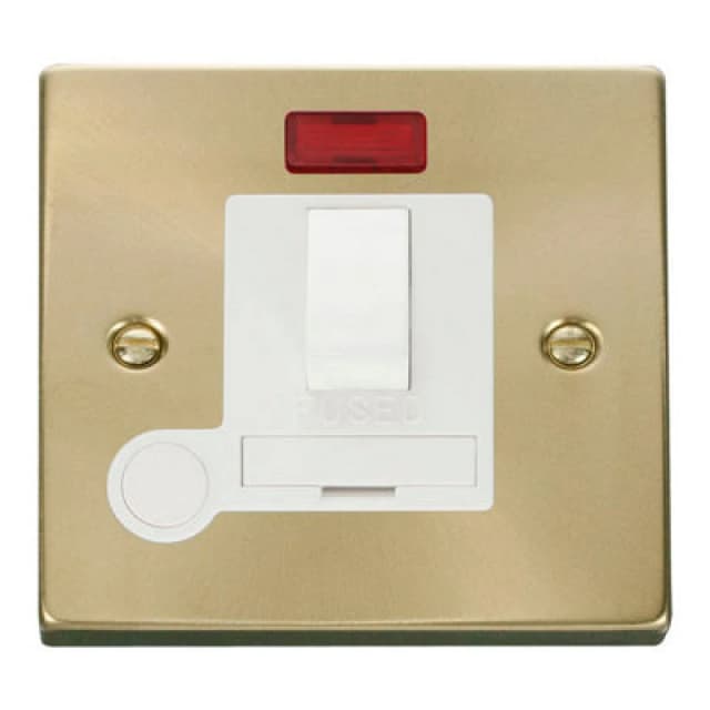 SE Home Satin / Brushed Brass 13A Fused Connection Unit Switched With Neon With Flex Gold unisex