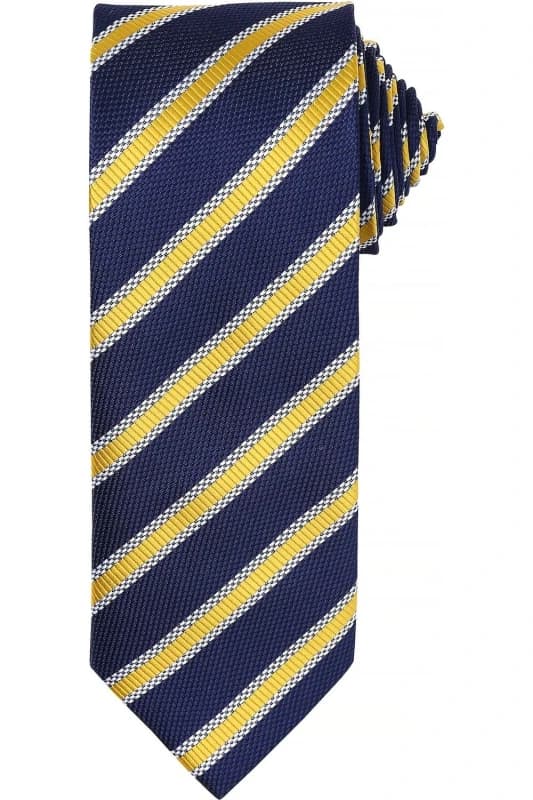 Premier Premier Men Waffle Stripe Formal Business Tie in Navy Navy One Size Male 5057080770700